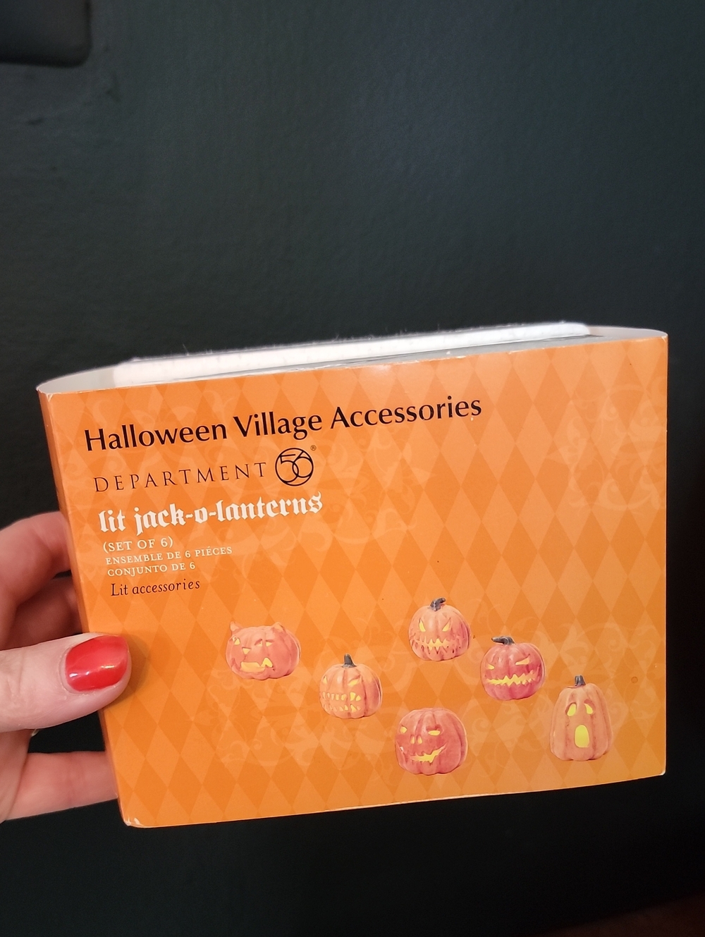 RETIRED Department 56 Orange Halloween Village Lit Jack-O-Lanterns